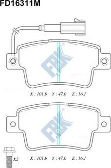 FBK FD16311MA - Brake Pad Set, disc brake autospares.lv