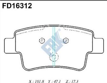 FBK FD16312 - Brake Pad Set, disc brake autospares.lv