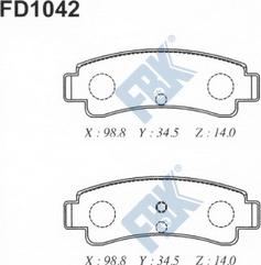 FBK FD1042 - Brake Pad Set, disc brake autospares.lv