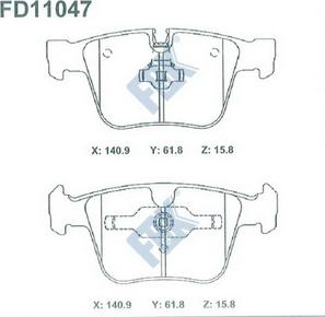 FBK FD11047 - Brake Pad Set, disc brake autospares.lv