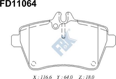 FBK FD11064 - Brake Pad Set, disc brake autospares.lv