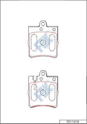 FBK FD11016 - Brake Pad Set, disc brake autospares.lv