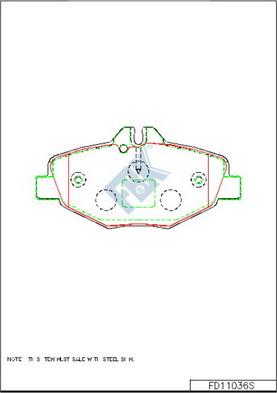 FBK FD11036S - Brake Pad Set, disc brake autospares.lv