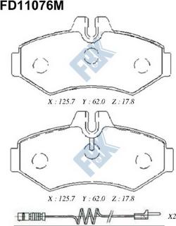 FBK FD11076M - Brake Pad Set, disc brake autospares.lv