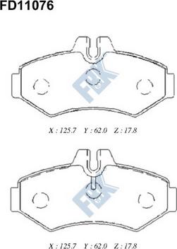 FBK FD11076 - Brake Pad Set, disc brake autospares.lv