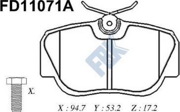 FBK FD11071A - Brake Pad Set, disc brake autospares.lv