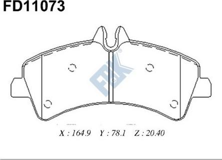 FBK FD11073 - Brake Pad Set, disc brake autospares.lv