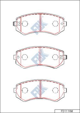 FBK FD1116M - Brake Pad Set, disc brake autospares.lv