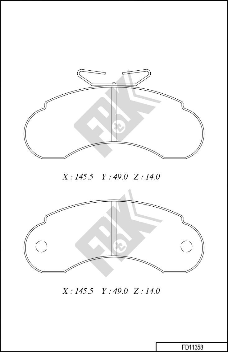 FBK FD11358 - Brake Pad Set, disc brake autospares.lv