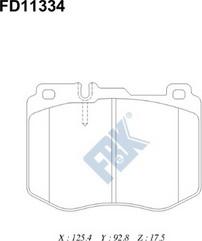 FBK FD11334 - Brake Pad Set, disc brake autospares.lv