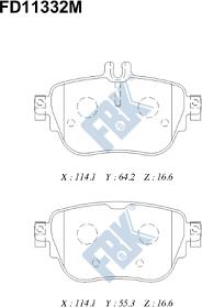 FBK FD11332M - Brake Pad Set, disc brake autospares.lv