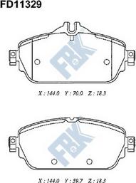 FBK FD11329 - Brake Pad Set, disc brake autospares.lv