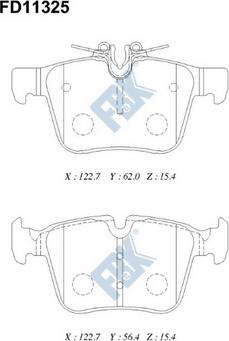 FBK FD11325 - Brake Pad Set, disc brake autospares.lv