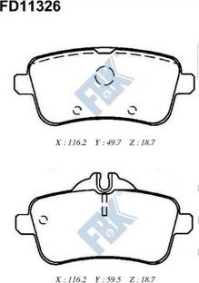 FBK FD11326 - Brake Pad Set, disc brake autospares.lv