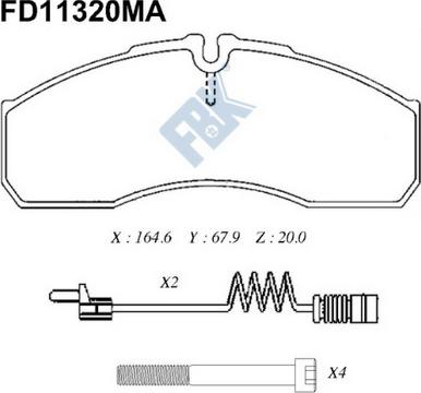 FBK FD11320MA - Brake Pad Set, disc brake autospares.lv