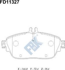 FBK FD11327 - Brake Pad Set, disc brake autospares.lv