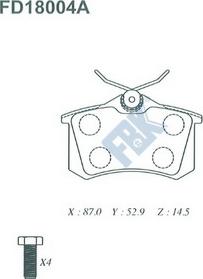 FBK FD18004A - Brake Pad Set, disc brake autospares.lv