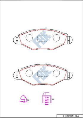 FBK FD18010MA - Brake Pad Set, disc brake autospares.lv