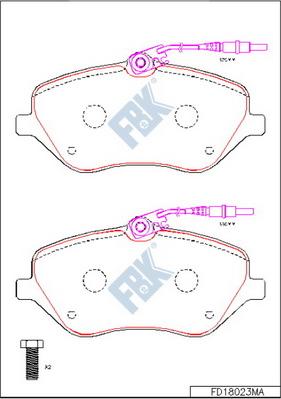 FBK FD18023MA - Brake Pad Set, disc brake autospares.lv