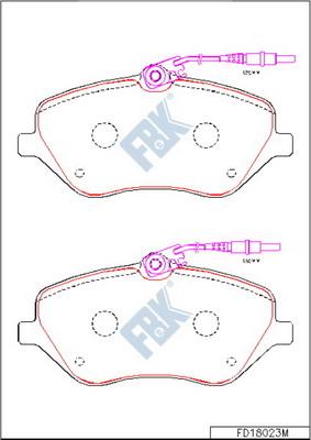 FBK FD18023M - Brake Pad Set, disc brake autospares.lv