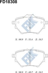 FBK FD18308 - Brake Pad Set, disc brake autospares.lv