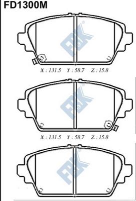 FBK FD1300M - Brake Pad Set, disc brake autospares.lv