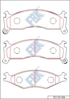 FBK FD13018M - Brake Pad Set, disc brake autospares.lv