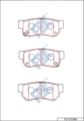 FBK FD13038M - Brake Pad Set, disc brake autospares.lv