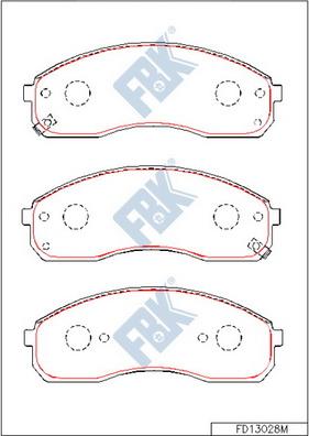 FBK FD13028M - Brake Pad Set, disc brake autospares.lv