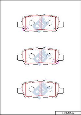 FBK FD1302M - Brake Pad Set, disc brake autospares.lv