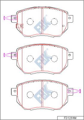 FBK FD1264M - Brake Pad Set, disc brake autospares.lv