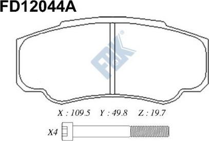 FBK FD12044A - Brake Pad Set, disc brake autospares.lv