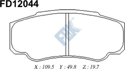 FBK FD12044 - Brake Pad Set, disc brake autospares.lv