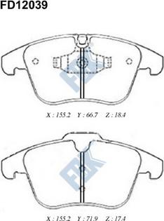 FBK FD12039 - Brake Pad Set, disc brake autospares.lv