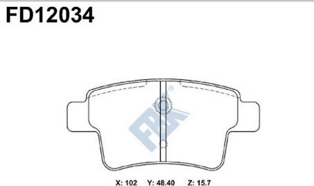 FBK FD12034 - Brake Pad Set, disc brake autospares.lv