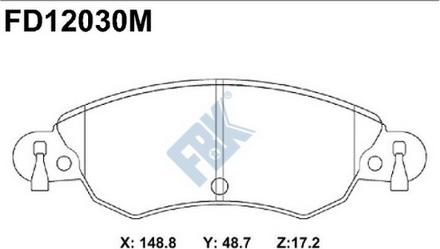 FBK FD12030M - Brake Pad Set, disc brake autospares.lv