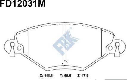 FBK FD12031M - Brake Pad Set, disc brake autospares.lv