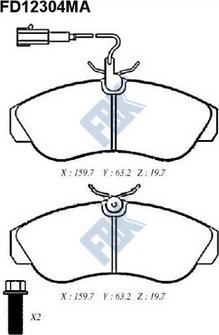 FBK FD12304MA - Brake Pad Set, disc brake autospares.lv