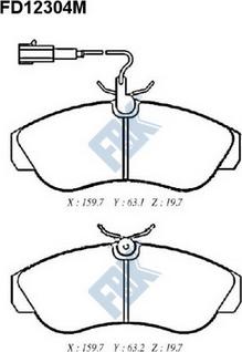 FBK FD12304M - Brake Pad Set, disc brake autospares.lv