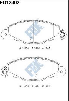 FBK FD12302 - Brake Pad Set, disc brake autospares.lv