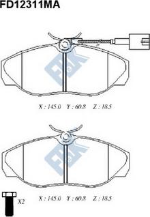 FBK FD12311MA - Brake Pad Set, disc brake autospares.lv