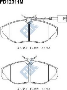 FBK FD12311M - Brake Pad Set, disc brake autospares.lv