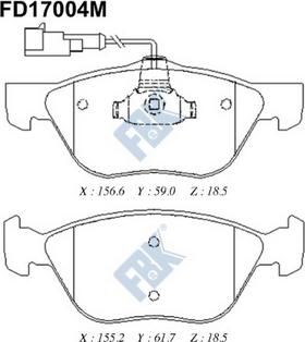 FBK FD17004M - Brake Pad Set, disc brake autospares.lv