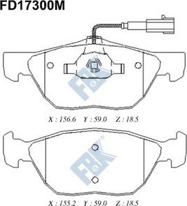 FBK FD17300M - Brake Pad Set, disc brake autospares.lv