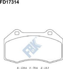 FBK FD17314 - Brake Pad Set, disc brake autospares.lv