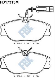 FBK FD17313M - Brake Pad Set, disc brake autospares.lv