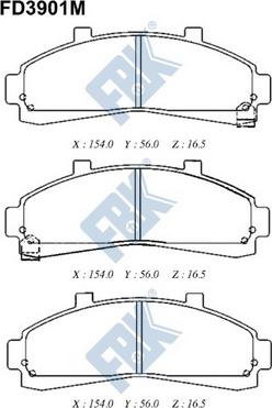 FBK FD3901M - Brake Pad Set, disc brake autospares.lv