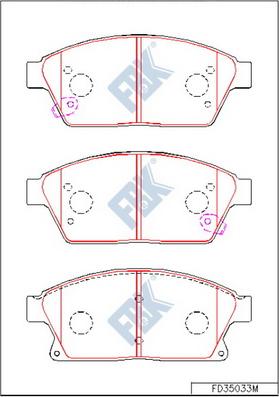 FBK FD35033M - Brake Pad Set, disc brake autospares.lv