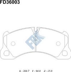 FBK FD36003 - Brake Pad Set, disc brake autospares.lv