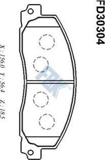 FBK FD30304 - Brake Pad Set, disc brake autospares.lv